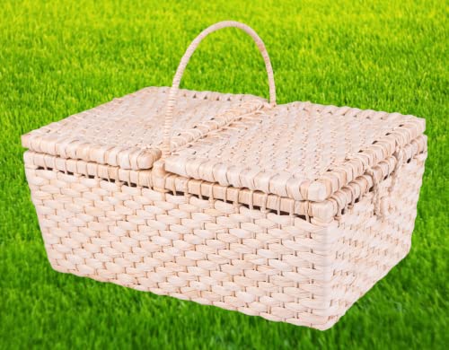 Cesta de Piquenique de Palha de Milho - 48x31x20