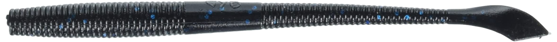 Yamamoto5" Kut Tail Worm - Realistic Easy-to-Use Soft Plastic Fishing Lure Baits - 10 Pack, Black with Large Blue