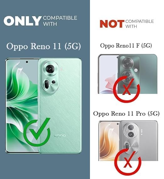 Image of Jkobi Shockproof Crystal-Clear Back Cover for Oppo Reno11 5G (Anti Yellow Case | Drop & Camera Protection | Hard Polycarbonate)