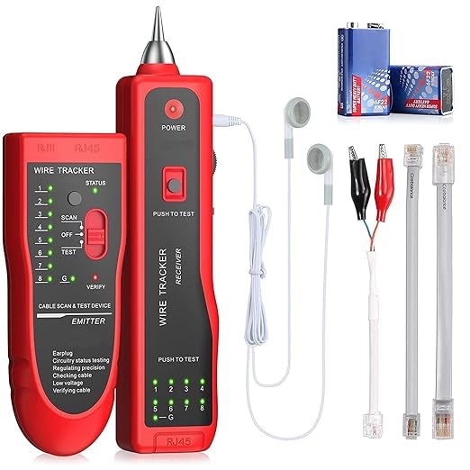 Aargo Tech LAN Tester RJ11 RJ45 CAT5/5e CAT6 Ethernet Cable Tester | Network Wire Tracker for Open, Short, Miswiring & Cable Fault Detection with Remote Unit-picture-34