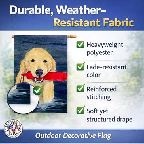 Drapeau Golden Retriever grand format canevas double face résistant aux intempéries - 6