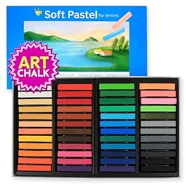 HA SHI Soft Chalk Pastels, 48 Assorted Colors Non Toxic Art Supplies, Square Charcoal, Drawing Media for Artist Stick Pastel for Professional, Kids, Beauty Nail Art, Pan Chalk Pastels