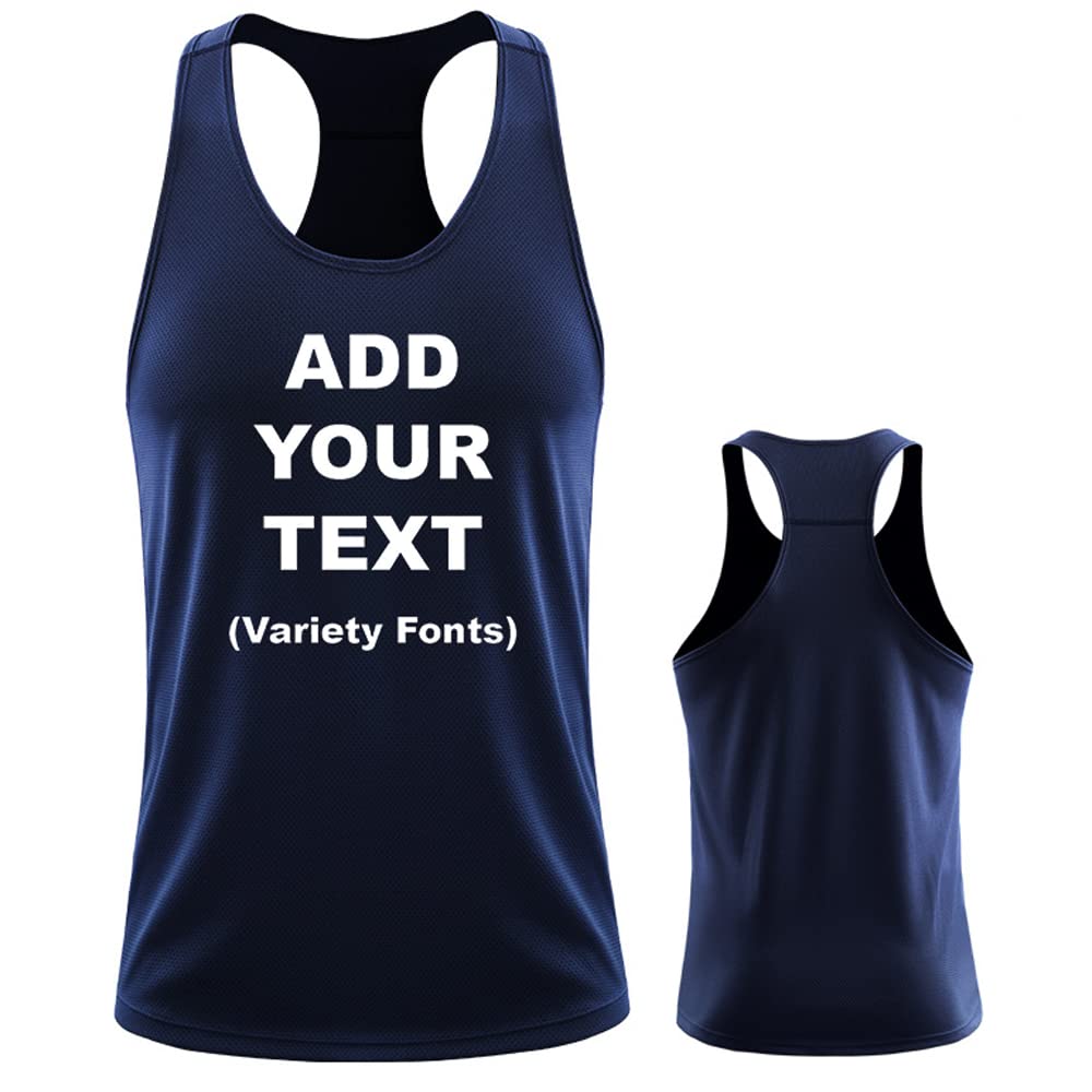 DEYICustom Tank Top Front and Back Add Text Image Name Number Gym Workout Tank