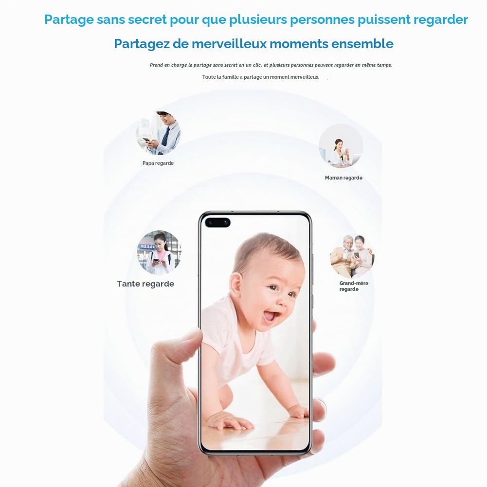 Caméra à Ampoule 3MP Ampoule et Caméra 360° 2 en 1 WiFi Caméra de Surveillance de Sécurité à Conversation Bidirectionnelle Aucun Câblage Requis pour L'Intérieur B