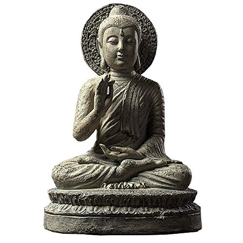 Sculpture de compassion solennelle Bouddha avec finitions style rétro