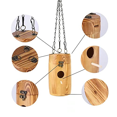 Bird Houses Hanging Hummingbird Houses Wren Bluebird For Outdoor Bird Houses,Spring Garden Decorations And Gardening Gifts, Pine Nest Boxes And Nesting Materials #TOP2