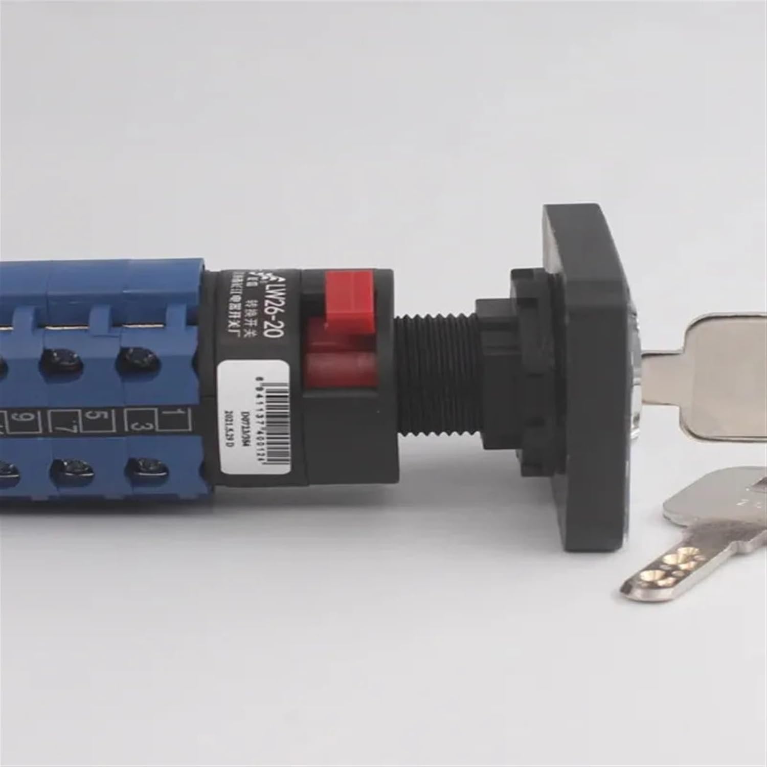 LW26-20/3S4 Single Hole 22.3mm Key Lock Dual Power Switch Motor to 20A Rotary cam Switch