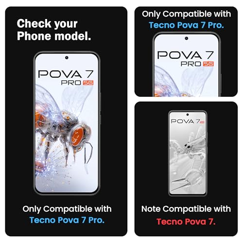 Image of ArmourPro Military Grade Gorilla Tempered Glass Screen Protector for Tecno Pova 7 and Pova 7 Pro 5G (6.78 Inch) With Easy Installation Kit| Edge-To-Edge Protector Coverage |Black
