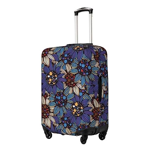Boho Style Sunflowers Design Luggage Cover Washable Elasticated Luggage Covers for Suitcase tsa Approved Stylish Dust and Scratch Resistant Luggage Case Protector for Kids and Adults2