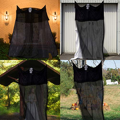 11.5FT Halloween Hanging Skeleton Ghost Decorations Scary, Large Hanging Halloween Decorations for Outdoor Yard Lawn Tree Porch Decorations, Haunted House Decor Prop