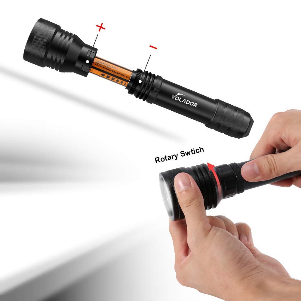 Torche Sous-Marine 2000 Lumens – Lampe Plongée Étanche 100m LED Ultra Puissante Avec Dragonne