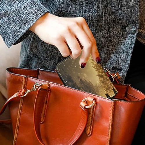 Small RFID Credit Card Holder Wallet with Zipper, Leather Wallet Case for Women Christmas Background4