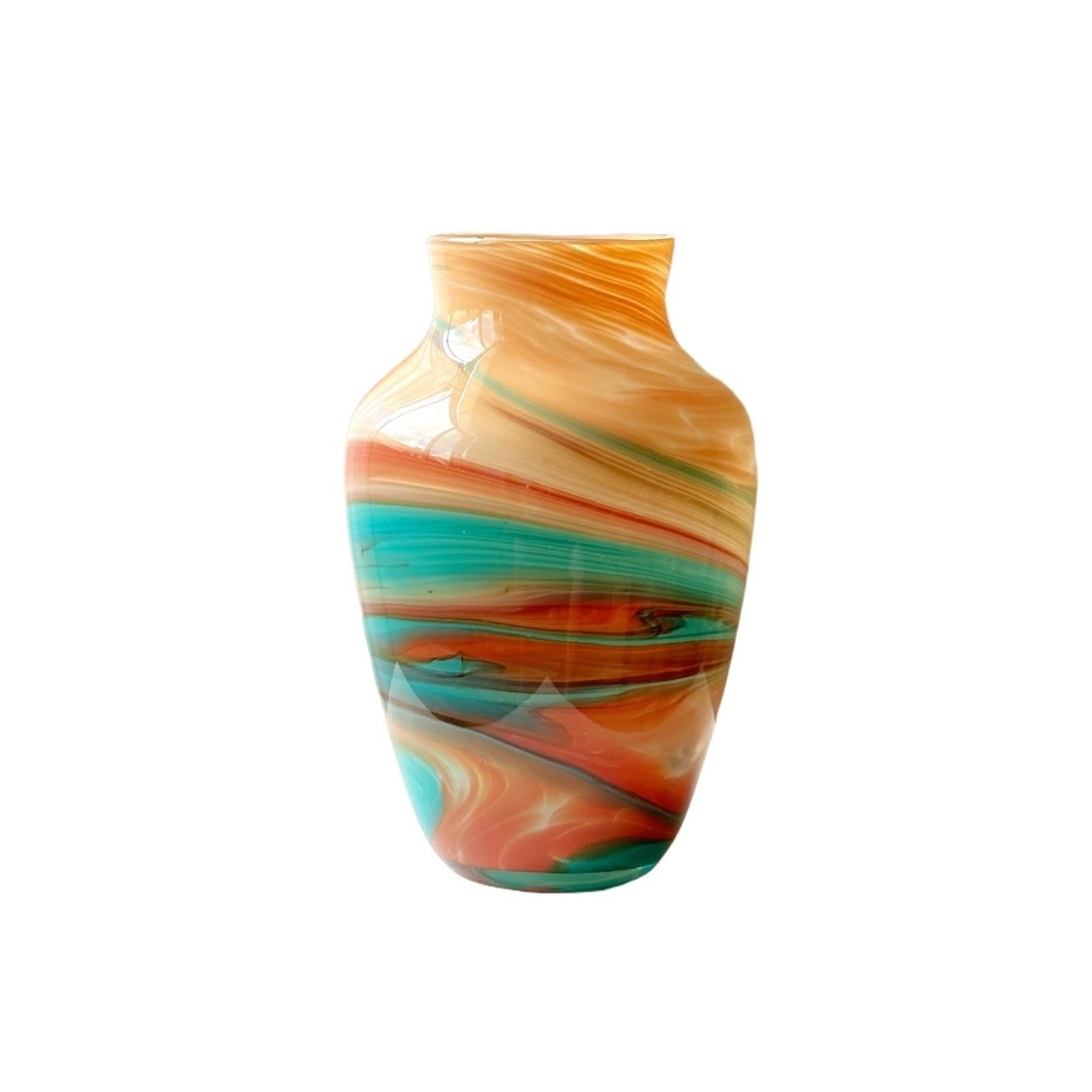guiling-1986 Vases Decor Event Decoration Colorful Glass Vases 28cm Tall Artistic Decorative Vase Flower Vases(Orange)