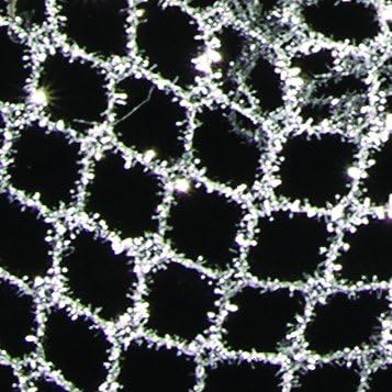 The Ribbon People Silver Fuzzy Stretchable Mesh Wired Craft Ribbon 4-9" x 20 Yards