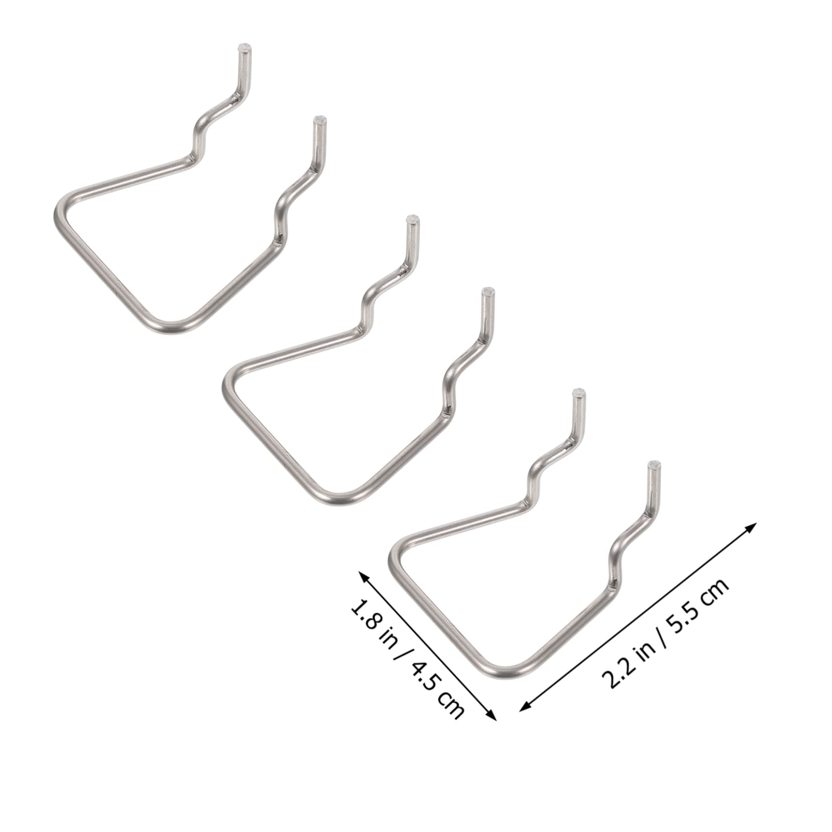 Ganci per Pannello Forato Facili da Installare in Acciaio Inossidabile Argento 12 Pezzi per Esposizione e Organizzazione di Attrezzi e Materiale Sportivo