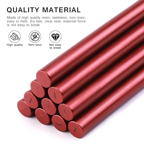 Coolty 20 Stück Wachs Siegel Stöcke 11mm Klebepistole Versiegeln Wachs Sticks für Wachs Siegel Stempel Versiegeln Einladungen Karten Umschläge Geschenkverpackungen (Rot)