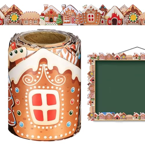 クリスマス 掲示板 ボーダー - 約10m ホリデー壁装飾,フェスティブ チョークボード トリムデコレーション - フォトフレーム 黒板 壁 誕生日 ベビーシャワー 学校イベント 教師 オフィス 幼稚園用