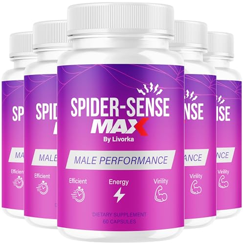 (5 Pack) Spider Sense Max Pills for Men - SpiderSense Max Capsules for Men Advanced Formula 2025 5 Bottles for 5 Months