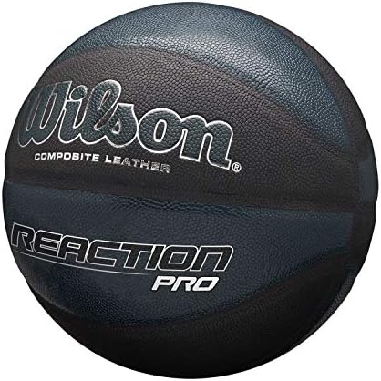 Wilson REACTION PRO SHADOW Basketball, Mixed Leather, Size: 7, For Indoor and Outdoor Use, Black, WTB10135XB07