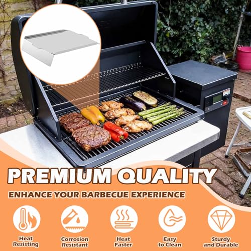 Image of KIT0565 Drip Pan Heat Baffle & 5 Pack BAC596 Drip Liners Kits Replacement Parts for Traeger Silverton 620 Pellet Grills, Heavy-duty Stainless Steel Grill Drip Tray Parts for Traeger Accessories