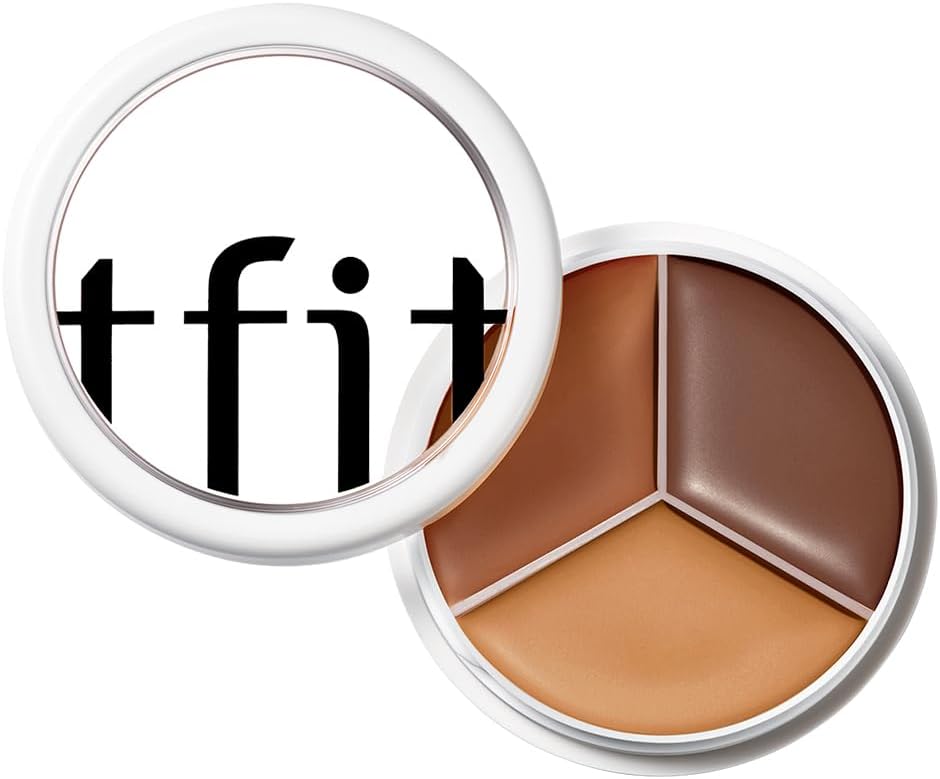 Multi-Use Pot Concealer - Triple Palette | High-Pigmented, Full Coverage & Crease-Proof | Korean Concealer for Dark Circles, Redness & Blemishes (05 Deep, 0.52 Oz)