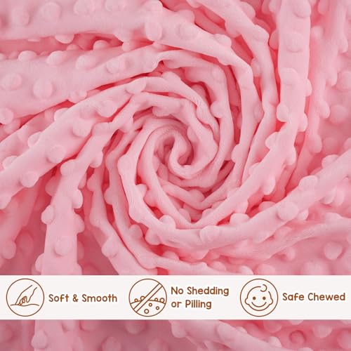 Image of Baby Security Blanket, Soft Baby Lovey Toy Blanket for Girls, Snuggle Toy Lovie Newborn Gift, Stuffed Animals Pink Elephant 16 Inch