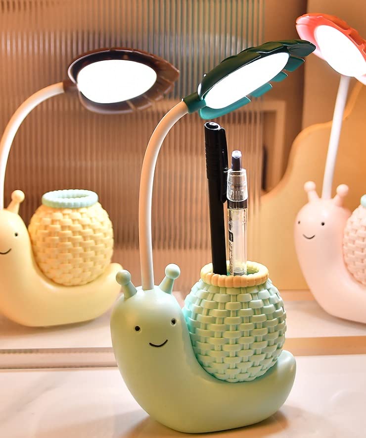Lampe de table chambre coucher LED escargot bureau avec porte-crayon - 6