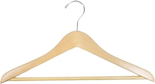 NAHANCO 8017CHHU 17â€ Flat Wooden Suit Hanger with Chrome Hook, Natural (Pack of 25)