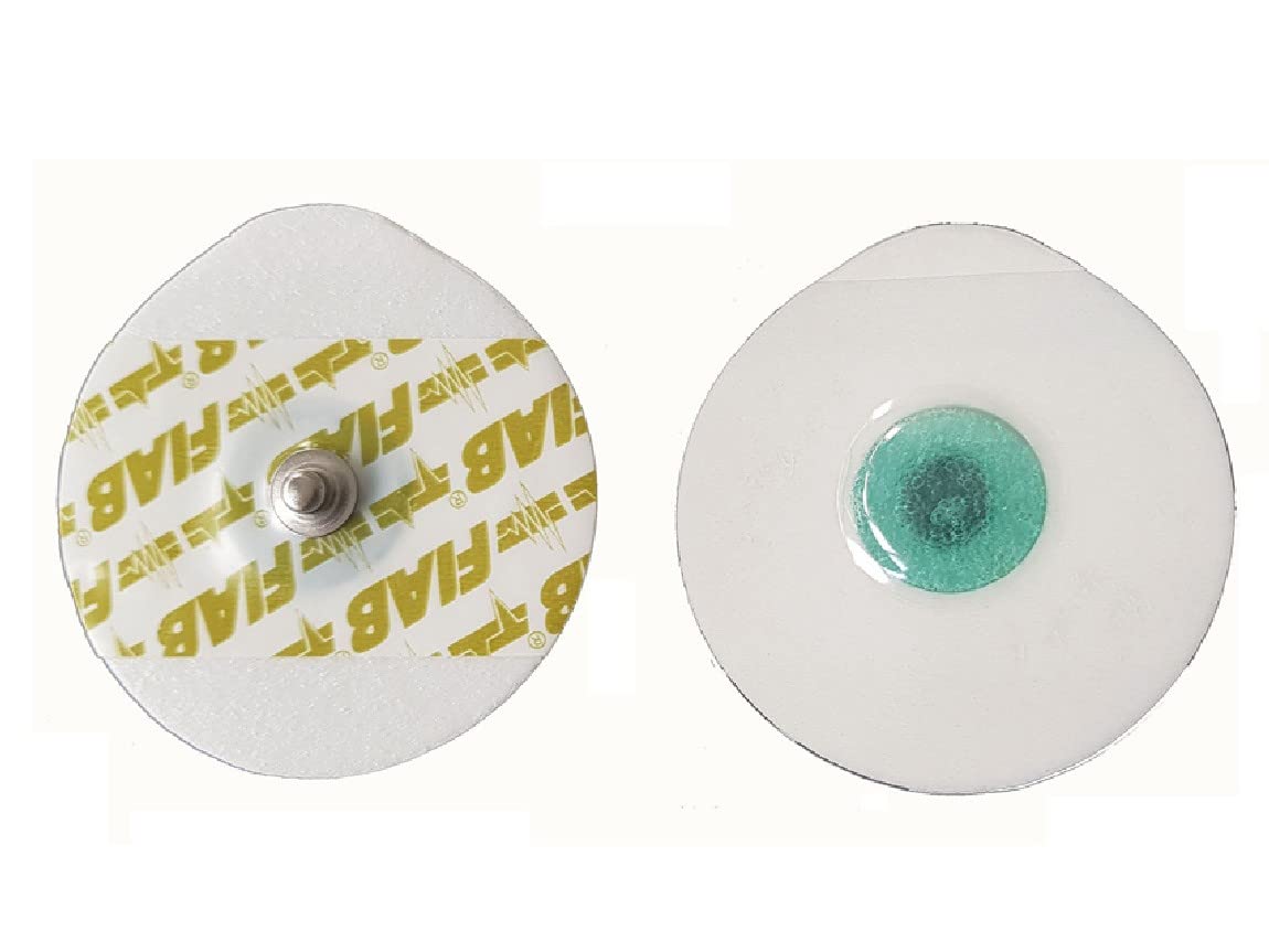 FIAB 33344 Elettrodi ECG Monouso Universali, Forma Ovale, 24 Confezioni da 50 Unità, Foam-Adulti, 48 x 50 mm