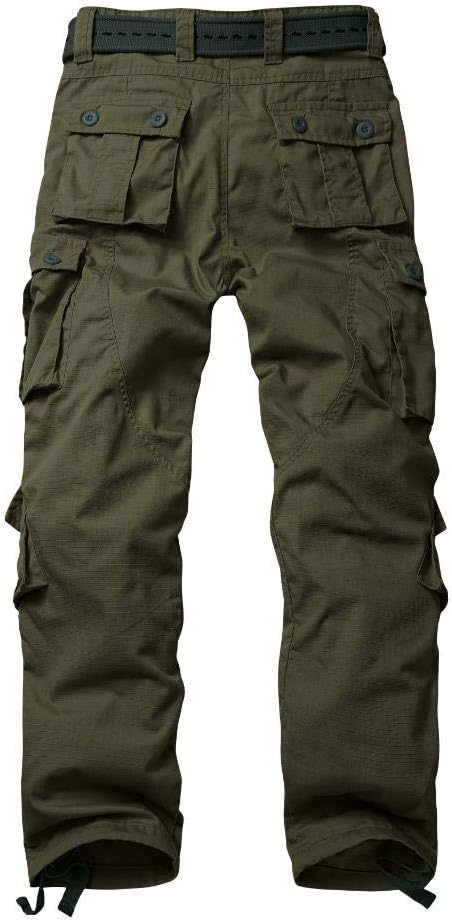 AKARMY Men's Ripstop Wild Cargo Pants, Relaxed Fit Hiking Pants, Army Camo Combat Casual Work Pants with 8 Pockets(No Belt) - Image 3
