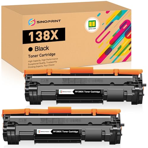 Cartouche W1380X de toner noir pack de 2 avec puce pour HP LaserJet Pro 3001dw MFP 3101fdw