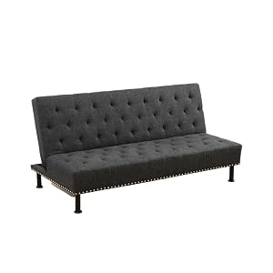Simple Superior 2 Seater Sofa Flannel Living Room sofabed Multi-Functional Folding Modern Sand Hair Rivets Flannel Cushion Bedroom