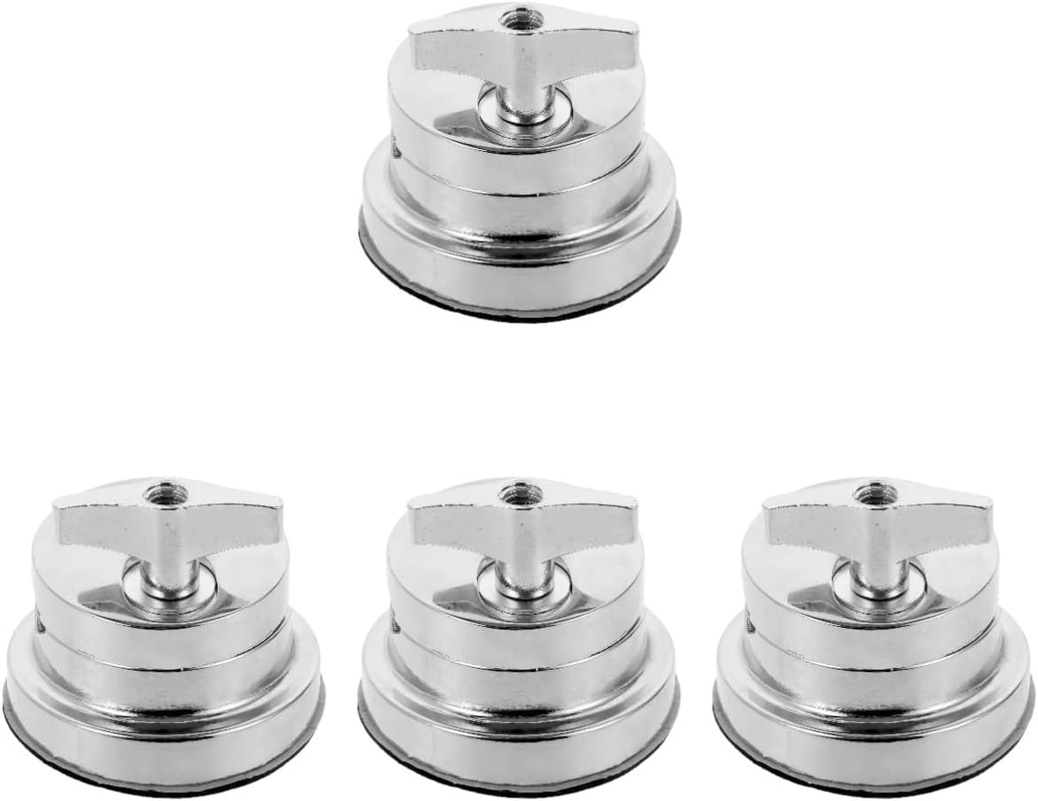 FAVOMOTO 4pcs Drum Leg Bracket Support Zinc Alloy Base for Drum Kit Easy Install Replacement and Percussion Accessories