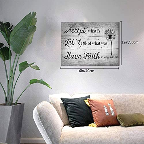 Rustic Dandelion Picture Canvas Wall Art Print Black And White Inspirational Quotes Painting Poster Farmhouse Vintage Wood Artworks Framed Home Decor For Living Room Bathroom Bedroom Kitchen12X16Inch #TOP1