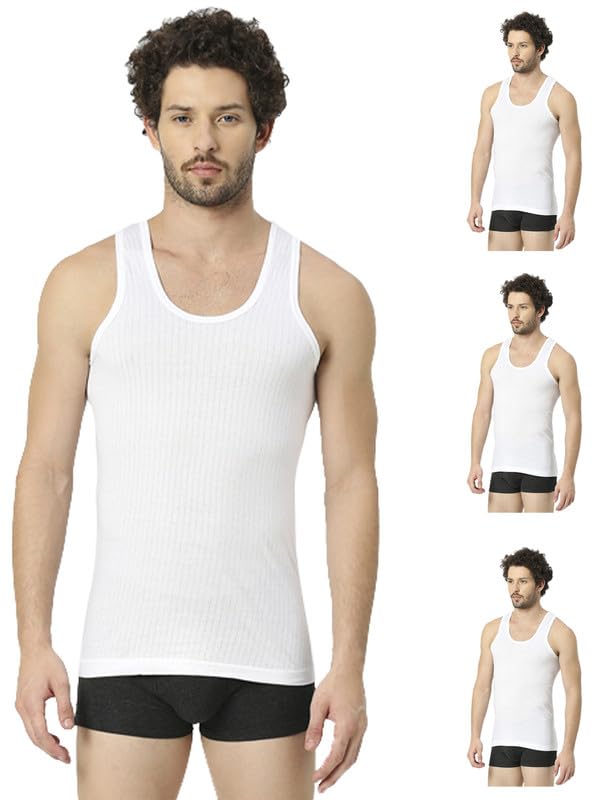 Men's Solid Regular Fit Vest (FRELT_New_P4_90_White