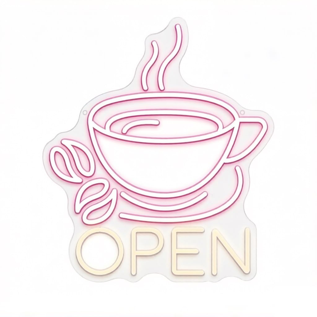 Coffee Shop Neon Sign LED Light for Home Bar or Coffee Station(3(37*32cm))