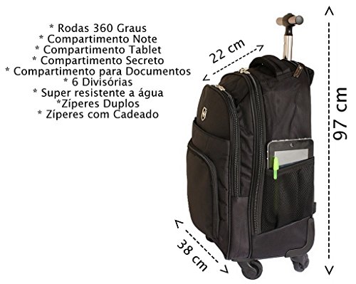 Mochila Masculina Executiva Resistente Notebook com Rodinha