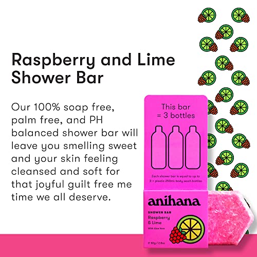 Anihana Solid Shower Soap Bar | Gentle Cleansing, Moisturizing & Nourishing | Natural Body Wash | Raspberry And Lime | 2.8 Oz #TOP1