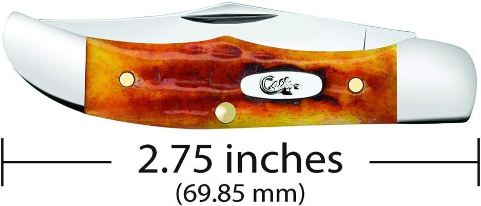 Super Big Clearance! Case Cutlery 7398 Pocket Worn Harvest Orange Bone Corn Cob Jig Pocket Hunter (61165 SS)