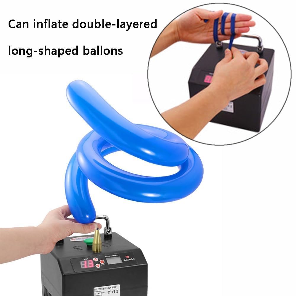 Pompa ad Aria Elettrica per Palloncini, Macchina per gonfiare Palloncini Portatile, Ventilatore per Gonfiaggio Palloncini Modellante Automatico Professionale da 120 W con Display Digitale