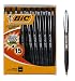 BIC Atlantis Retractable Ballpoint Pen, 1.0mm, Medium Point, Black Ink, Pack of 15