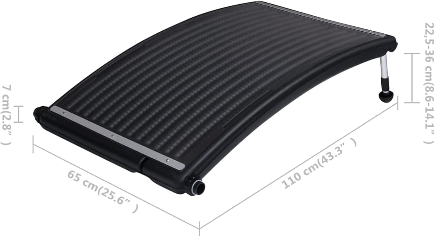 Gecheer Curved Pool Solar Heating Panels, High Efficiency Solar Water Heater System, Aluminum and HDPE Material, for Aboveground Swimming Pools