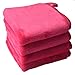 Sinland Microfiber Makeup Remover Cloth Face Cloths Facial Cleaning Towels Fast Drying Washcloth 400 gsm 9.8Inchx9.8Inch 4 Pack Dark Pink