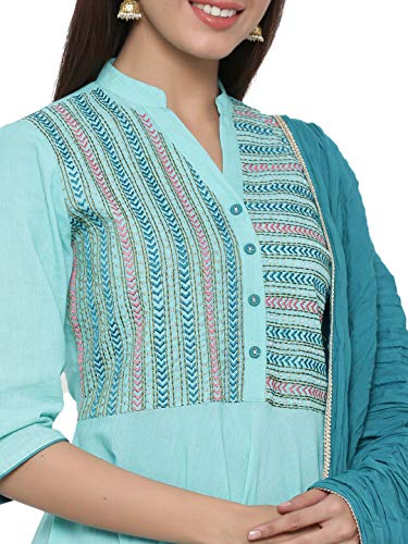 Image of Jaipur Kurti Women's Cotton Anarkali Salwar Suit Set
