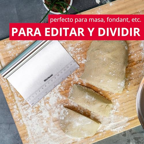 Miniatura 3 de Westmark Cortador Para Masa Con Escala De Medición, Espátula De Óptima Calidad Para Cortar Y Extender Fácilmente Masa, Fondant, Cremas O Ganache, Acero Inoxidable