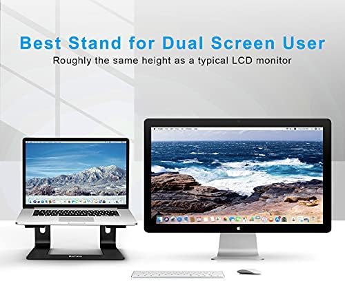 BoYata Laptop Stand: Dismountable with Ventilation, Portable Notebook Stand Compatible with Laptop (10 inch ~ 15.9 inch) MacBook Pro / Air, Dell, Lenovo, Samsung, Acer, HUAWEI MateBook (Black)