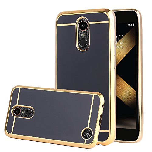 TabPow LG K20 Plus Case, Electroplate Slim Glossy Finish, Drop Protection, Shiny Luxury Case for LG K20 V/LG K10 2017 / LG Harmony/LG Grace - Black Gold