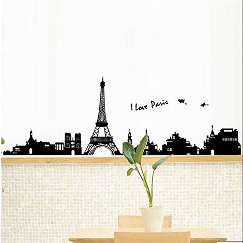 I Love Paris Eiffel Tower wall stickers bedrooms office home