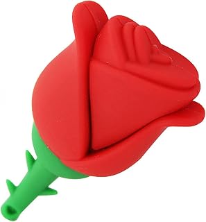 CHUYI Cartoon Lovely Rose Flower Shape 64GB USB 2.0 Flash Drive Novelty Memory Stick Beauty Thumb Drive Storage Jump Drive (Red)