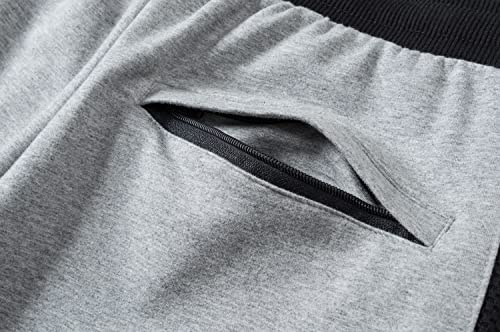 Faskunoie Men's Jogger Pants Breathable Sweatpants Classic Joggers Zip Pockets Wine Red #TOP3